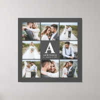 Cadeau famille mariage multiphoto monogramme