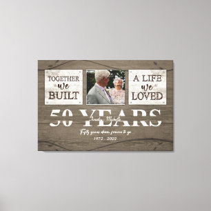 Toile Cadeau Personnalisé 50 Ans Cadeau Pour Parents
