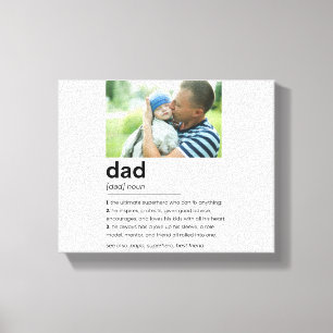 Toile Cadeau photo papa personnalisé, définition papa