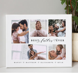 Toile Cadeau Pour Le Meilleur Père Jamais Famille Photo