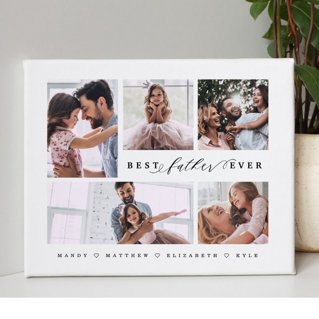 Toile Cadeau Pour Le Meilleur Père Jamais Famille Photo  (Créateur téléchargé)