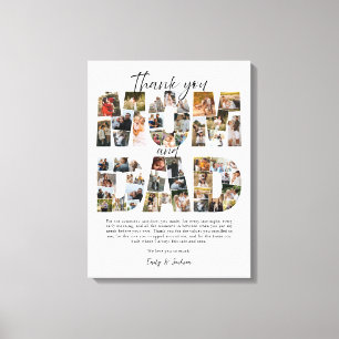 Toile Cadeau pour maman et papa Collage de photos de fam