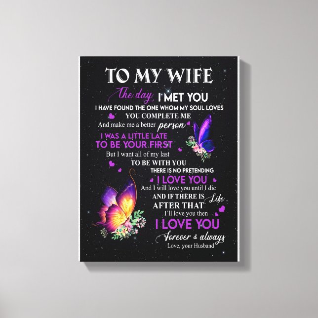 Toile Cadeaux de femme | Lettre À Ma Femme Du Mari (Recto)