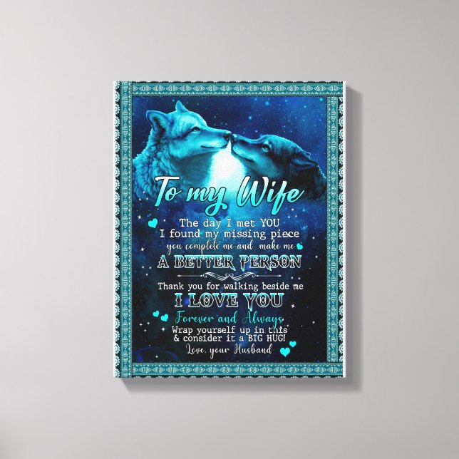 Toile Cadeaux de femme | Lettre À Ma Femme Je T'Aime Pou (Recto)