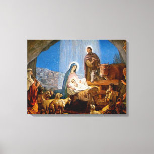 Toile Cadeaux de scène de nativité pour Noël