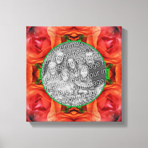Toile Cadre Floral Rose Rouge Créez votre propre photo