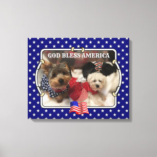 Toile Cadre photo personnalisé USA American Flag Patriot