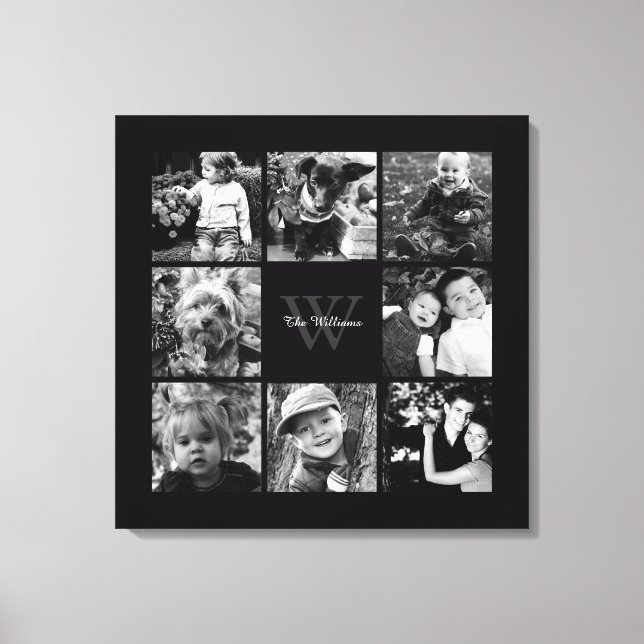 Toile Cadres noirs Monogramme Photo Collage (Recto)
