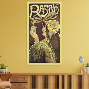 Toile Café Art Nouveau vintage Rajah, Femme au café
