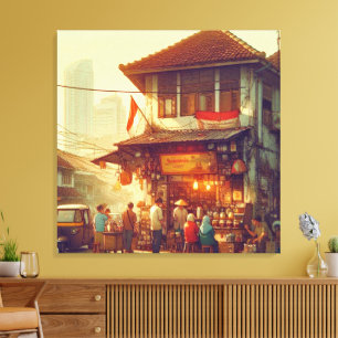 Toile Café de rue à Jakarta