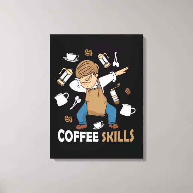 Toile Café Lover Cadeaux Hommes Barista Latte Art (Recto)
