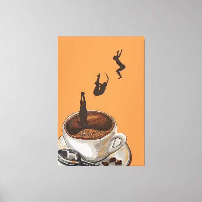 Toile Café Lover Plongée Pop Art Artwork Orange Dive (Recto)