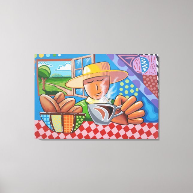 TOILE CAFÉ SUD-AMÉRICAIN STRETCHÉ CANVAS ART IMPRIMER (Recto)