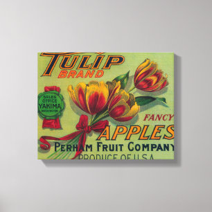 Toile Caisse LabelYakima, WA d'Apple de tulipe