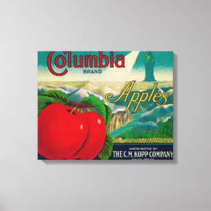 Toile Caisse LabelYakima, WA de Colombie Apple