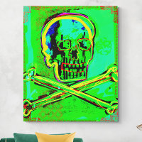 Calavera Skull Geek NFT Art Green Red
