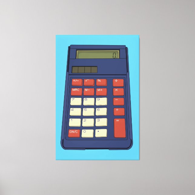 Toile Calculatrice des années 80 90 Math School Nostalgi (Recto)