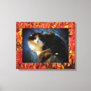 Toile Calico Cat à l'automne
