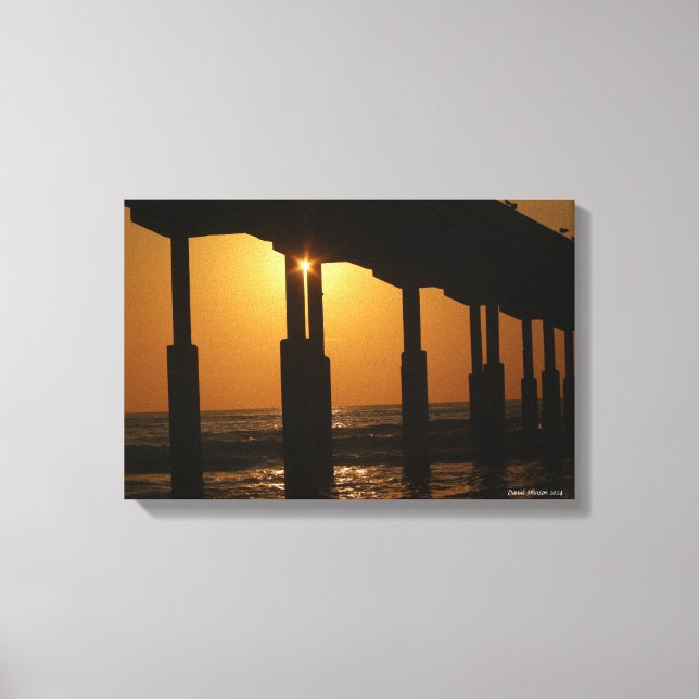 Toile California Golden Sunset Ocean Beach Pier (Recto)