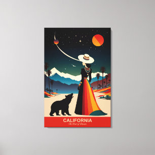 Toile Californie : Le pays des rêves