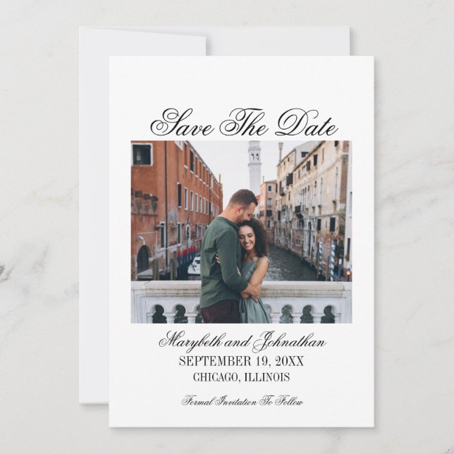 Toile & Calligraphie Enregistrer La Date Carte pho (Devant)