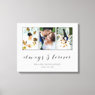 Toile Calligraphie Toujours & Forever Mariage Photo Coll
