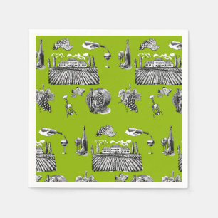 Toile & Calligraphy Editable Wedding Napkin