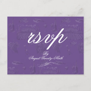 Toile & Calligraphy Editable Wedding RSVP Postcard