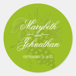 Toile & Calligraphy Wedding Favour Sticker