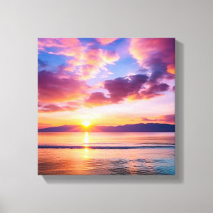 Toile Calme coucher de soleil sur la plage