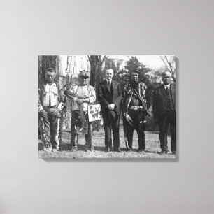 Toile Calvin Coolidge avec des Indiens d'Osage Photo