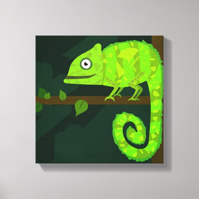 Toile Caméléon mignon vert (Recto)