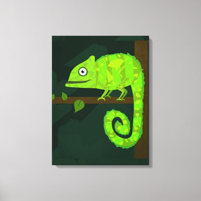 Toile Caméléon mignon vert (Recto)