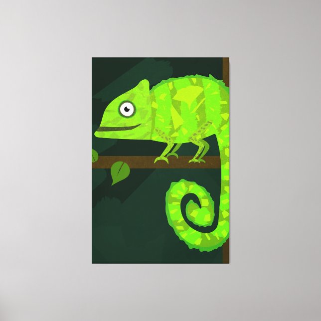 Toile Caméléon vert mignon (Recto)