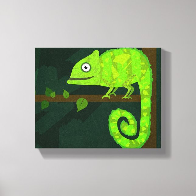 Toile Caméléon vert mignon (Recto)
