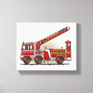 Toile Camion d'incendie à crochet et à échelle