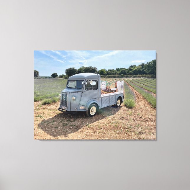 Toile Camion français en champ de lavande (Recto)