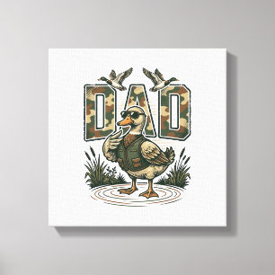 Toile Camo Duck Papa Design de T-Shirt avec Gravure Vint
