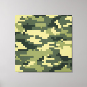 Toile Camouflage numérique en bois à 8 bits / Camo