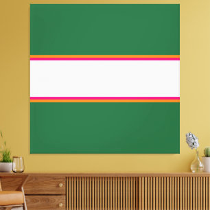Toile Camp sportif Vert Rose Blanc Orange Blanc Vert Ray