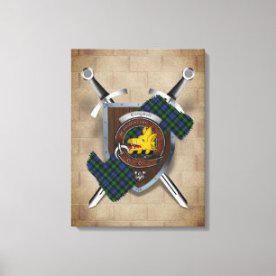 Toile Campbell Clan Badge Crossed Swords Canvas Print