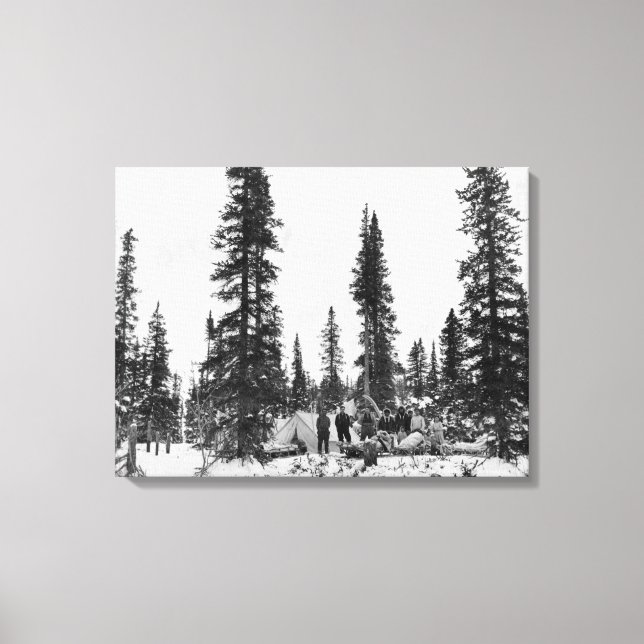 Toile Camping de neige au nord du cercle arctique (Recto)