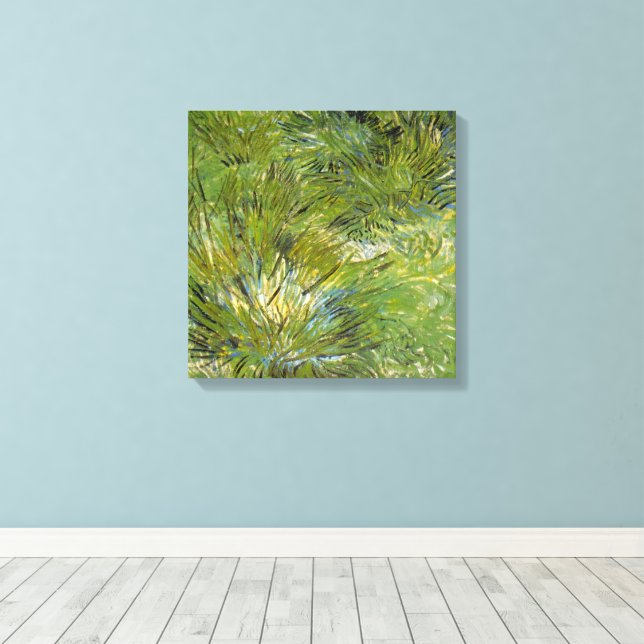 Toile Camps d'herbe par Vincent van Gogh (Insitu (Plancher de Bois))
