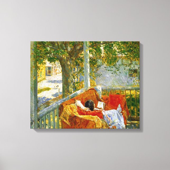 Toile Canapé sur le porche, Cos Cob par Frederick Hassam (Recto)