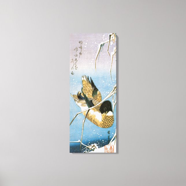 Toile Canard sauvage Nage neige Laden Reeds par Hiroshig (Recto)