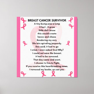 Toile CANCER DU SEIN SURVIVANT Wall Art