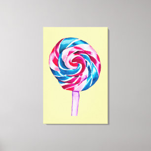 Toile Candy lollipop aquarelle art sucré