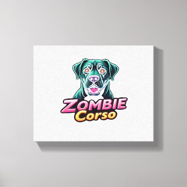 Toile Cane Corso Italien Mastiff Chien Zombie Halloween  (Recto)