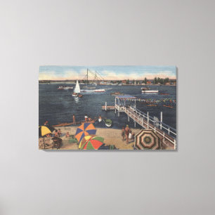 Toile Canotage et natation sur la baie de Newport