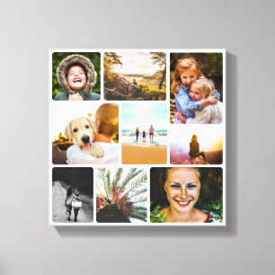 Toile Canvas 9 Modèle photo arrondi blanc Pièce murale